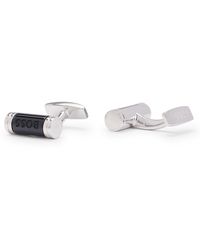 BOSS - Cylindrical Cufflinks With Enamel Insert And Engraved Logo - Lyst