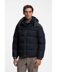 BOSS - Water-Repellent Puffer Jacket With Adjustable Hood - Lyst