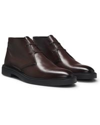 BOSS - Desert Boots En Cuir À Rayures Emblématiques - Lyst