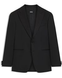 BOSS - Slim-Fit Tuxedo Jacket With Silk-Blend Trims - Lyst