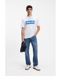 HUGO - Cotton-Jersey T-Shirt With Logo Print - Lyst