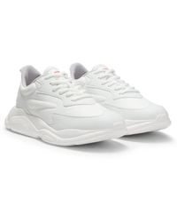 HUGO - Logo-Counter Trainers With Canvas-Effect Fabric - Lyst