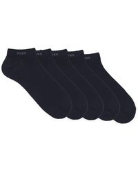 BOSS - Five-pack Of Cotton-blend Ankle Socks With Branding - Lyst