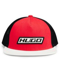 HUGO - Trucker-Cap aus Baumwoll-Twill mit Details im Rennsport-Stil - Lyst