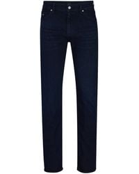 BOSS - Dunkelblaue Regular-Fit Jeans aus Denim mit Kaschmir-Haptik - Lyst