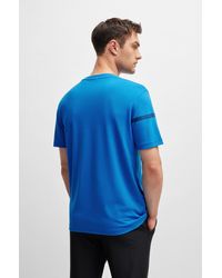 BOSS - Cotton-blend T-shirt With Stripes And Logo - Lyst