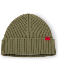 HUGO - Mütze Aus Schurwolle Mit Logo-Label - Lyst