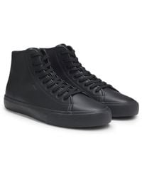 BOSS - Hightop Sneakers Aus Kunstleder Mit Genarbter Struktur - Lyst