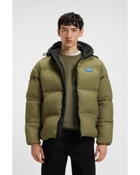 HUGO - Water-Repellent Padded Jacket With Logo Label - Lyst