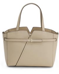 BOSS - Revers Small Leather Tote Bag With Belt Detail - Lyst