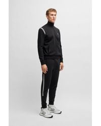 BOSS - Stretch-Cotton Regular-Fit Tracksuit Set With Stripe Inserts - Lyst