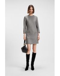 BOSS - Light Grey Women's Business Dresses Size 8 - Lyst