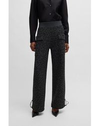 BOSS - Naomi X Animal-Print Cotton-Blend Tracksuit Bottoms With Energear - Lyst