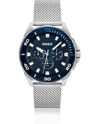 HUGO - Mesh-bracelet Watch With Blue Dial - Lyst