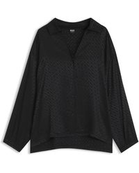 BOSS - Pyjama Top Van Satijn Met Monogrampatroon Helemaal Rondom - Lyst