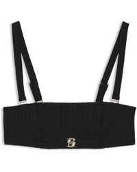 BOSS - Plissé Bandeau Bikini Top With Double B Monogram - Lyst