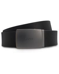 HUGO - Riem Van Italiaans Leer Met Logogravure Op Koppelsluiting - Lyst