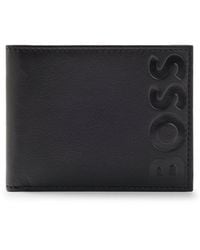BOSS - Geldbörse aus genarbtem Leder mit Logo-Prägung - Lyst