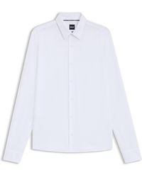 BOSS - Slim-Fit Hemd Aus Funktionalem Stretch-Gewebe Mit Struktur - Lyst