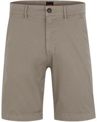 BOSS - Slim-Fit Shorts aus elastischem Baumwolle-Twill - Lyst