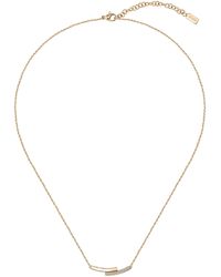 BOSS - Gold-tone Necklace With Crystal-studded Bar Pendant - Lyst