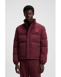 HUGO - Water-Repellent Padded Jacket With Logo Patch - Lyst