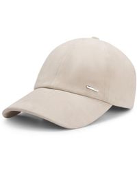 BOSS - Suede Cap With Logo Rivet - Lyst