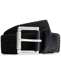 HUGO - Woven Belt With Square Roller Buckle - Lyst