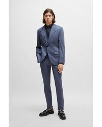 HUGO - Slim-fit Suit In Stretch-cotton Satin - Lyst
