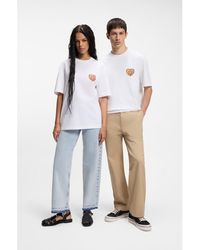HUGO - All-Gender Cotton-Jersey T-Shirt With Heart Logo - Lyst
