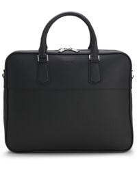 BOSS - Aktetas Van Leer Met Effen En Generfde Afwerkingen - Lyst