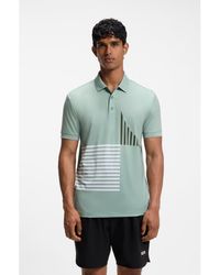 BOSS - Paddy Active Stretch-Jersey Polo Shirt With Digital Print - Lyst