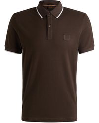 BOSS - Slim-Fit Poloshirt Aus Elastischem Baumwoll-Piqué - Lyst