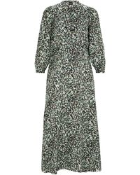 BOSS - Bedrucktes Langarm-Kleid aus Canvas mit Knopfleiste - Lyst