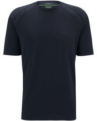 BOSS - T-shirt Van Stretchkatoen Met Ronde Hals En Logodetail - Lyst