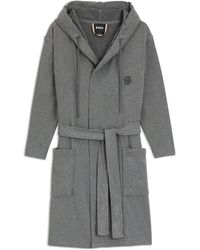 BOSS - Bademantel Aus Baumwoll-Jersey Mit Kapuze Und Double-B-Monogramm - Lyst