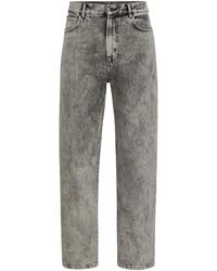 HUGO - Loose-fit Jeans Van Stevig Zwart Bleach-washed Denim - Lyst