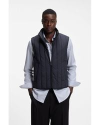 HUGO - Vertical-Quilted Gilet With Logo Detail - Lyst