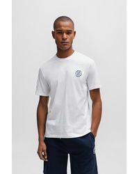 BOSS - Cotton-jersey Regular-fit T-shirt With Double Monogram - Lyst