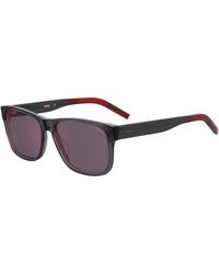 HUGO - Transparent-acetate Sunglasses In Grey And Red - Lyst
