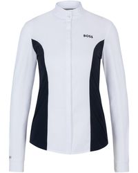 BOSS - Equestrian Show Blouse With Floral Print And Inserts - Lyst