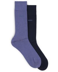 BOSS - Dark Blue Men's Business Socks Size 7-13 - Lyst