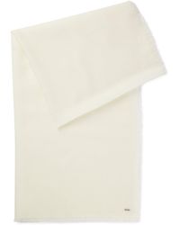 BOSS - Lightweight Wool Scarf With Fringed Trims - Lyst