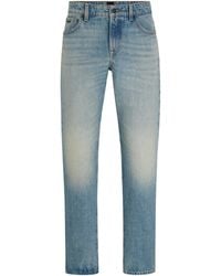 BOSS - Regular-fit Jeans Van Stevig Blauw Denim - Lyst