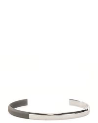 BOSS by HUGO BOSS Metal Logo Cuff In Matte And Polished Finishes - White