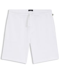 BOSS - Cotton-Blend Pyjama Shorts With Embroidered Logo - Lyst