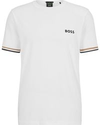 BOSS - X Matteo Berrettini T-Shirt mit Logo, Rundhalsausschnitt und Signature-Streifen - Lyst