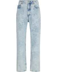 HUGO - Baggy-Fit Jeans aus hellblauem Denim in Washed-Optik - Lyst