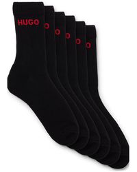 HUGO - Six-Pack Of Quarter-Length Socks With Logo Detail - Lyst