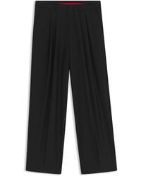 HUGO - Modern-Fit Twill Broek Van Een Wolmix - Lyst